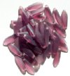 50 5x16mm Matte Transparent Amethyst Dagger Beads